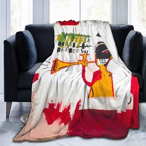 Amazon Co Jp C Kurm 毛布 ブランケット バスキア フランネル 掛け毛布 大判 布団 昼寝 おしゃれ プレゼント 暖かくて快適 柔らかい 多用途 オールシーズン快適 静電防止 お昼寝 オフィス 服 ファッション小物