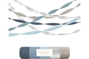 NICROLANDEE 5 Rolls Dusty Blue Grey Silver Crepe Paper Streamers for Wedding Decorations, Paper Garland Decoration for Someth
