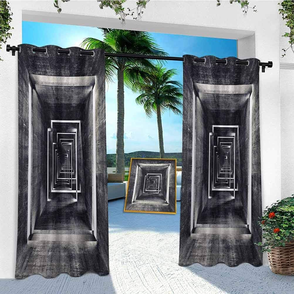 Cortinas de exterior, diseño de túnel de perspectiva de arquitectura