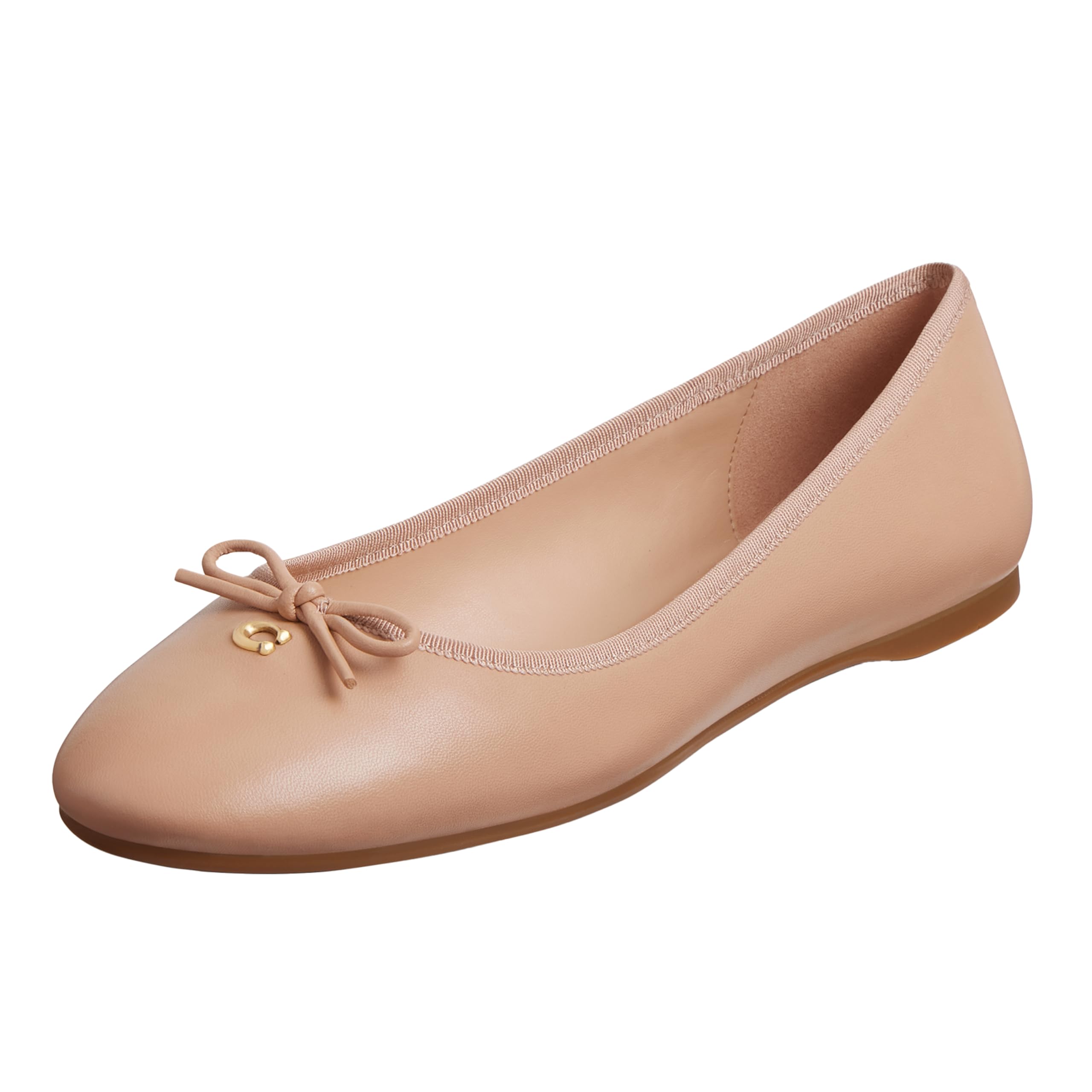 Coach Women’s Abigail Leather Ballet Flat, Beechwood, 5