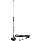 Bingfu Antena de escáner de policía de 20-1300MHz Radio Base magnética HF VHF UHF de dos vías Jamón BNC macho compatible con 