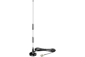 Bingfu 20-1300MHz Police Scanner Antenna Magnetic Base HF VHF UHF Two Way Ham Radio BNC Male Antenna Compatible with Uniden Bearcat Whistler Radio Shack Police Scanner