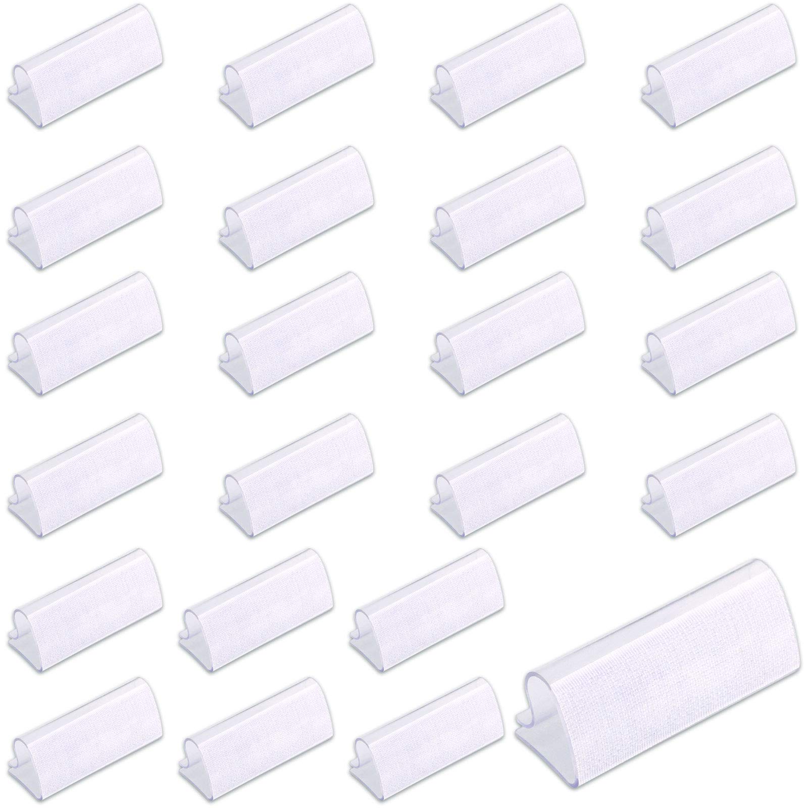 Keadic 30Pcs Clear Table Skirting Clips Tablecloth Clips with Vercro for Table 3/4-1 Inch with Hook and Loop for Wedding Home Meeting Party Picnic Patio Banquet Indoor Outdoor Activities