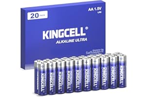 KINGCELL AA Batteries 20 Pack, High-Performance Double A Batteries with Ultra Long-Lasting, Leakproof 1.5V Alkaline Batteries 10-Year Shelf Life