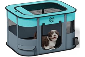 Dog Playpen, Puppy Play Pen for Indoors Pet Playpens Outdoor for Small Dogs Portable Foldable Crate Kennel House for Cats Rab