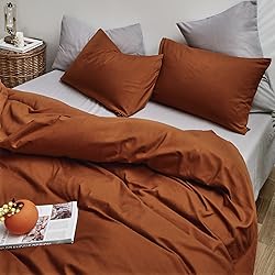 CLOTHKNOW Rust Terracotta King Comforter Set 3Pcs