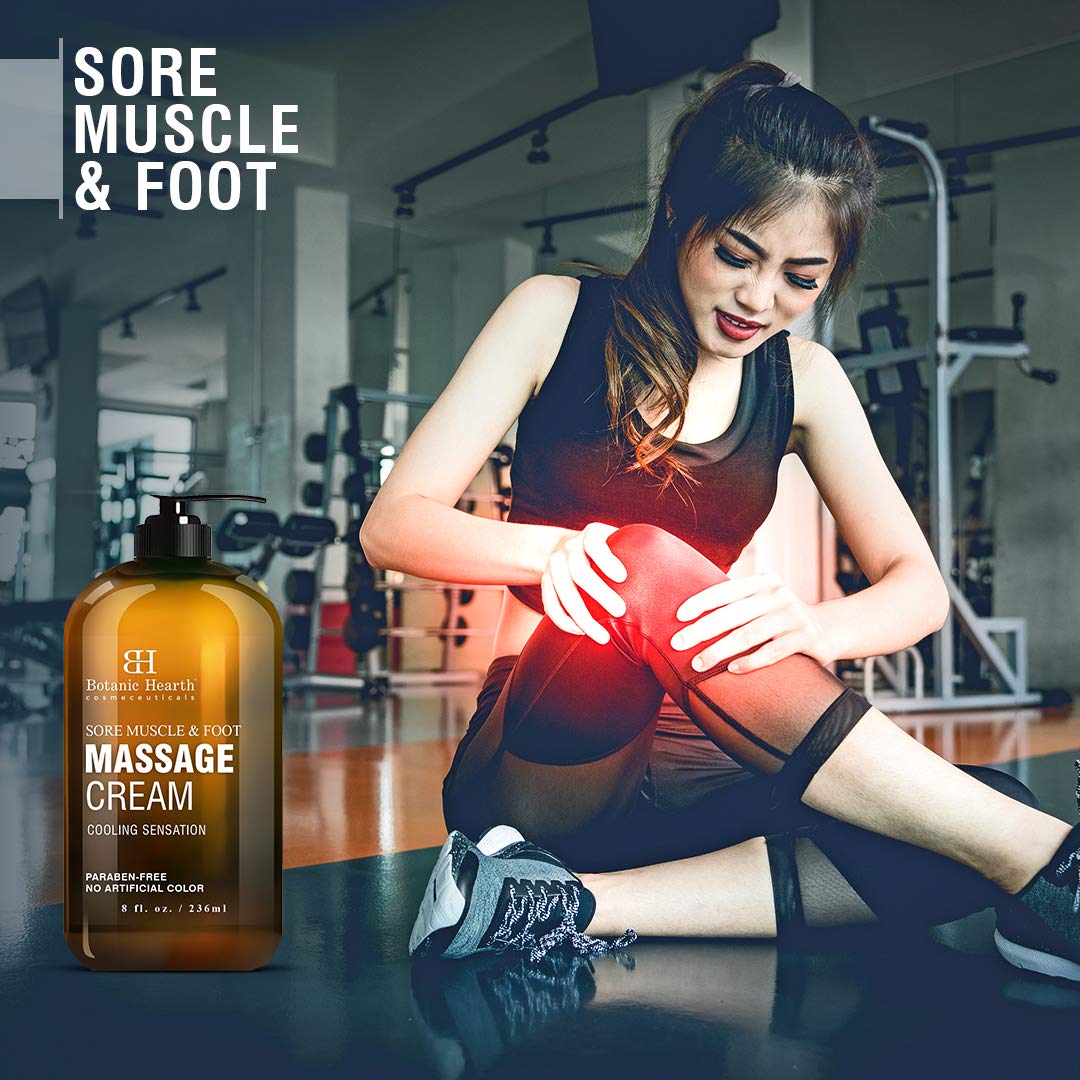 BOTANIC HEARTH Foot and Sore Muscle Massage Cream with Menthol - Soothes Tired Feet, Sore Muscles and Joint Pain, 8 fl oz : Beauty