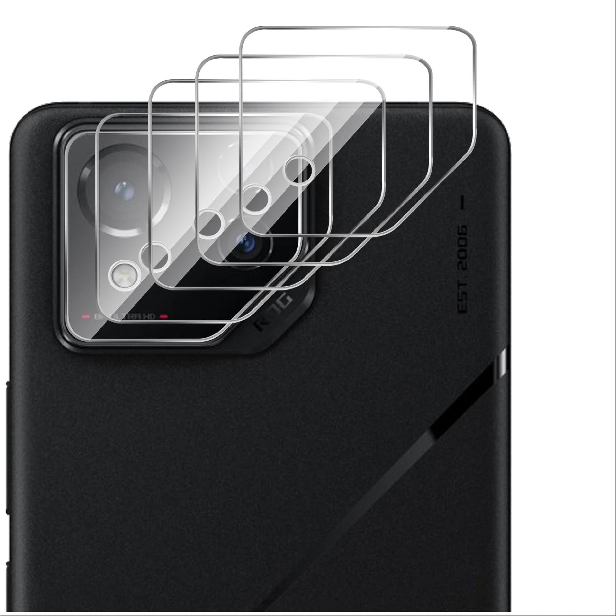 GIOPUEY [Ultra Thin 4 Pack Camera Lens Protector Compatible with Asus ROG Phone 8/8 Pro, HD Tempered Glass Camera Protector for Asus ROG Phone 8/8 Pro