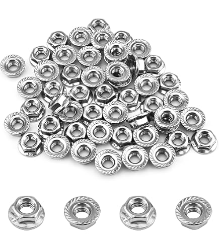 Uxcell M4 Serrated Flange Lock Nuts, 304 Stainless Steel, 10-Pack – Rustproof & Vibration-Resistant
