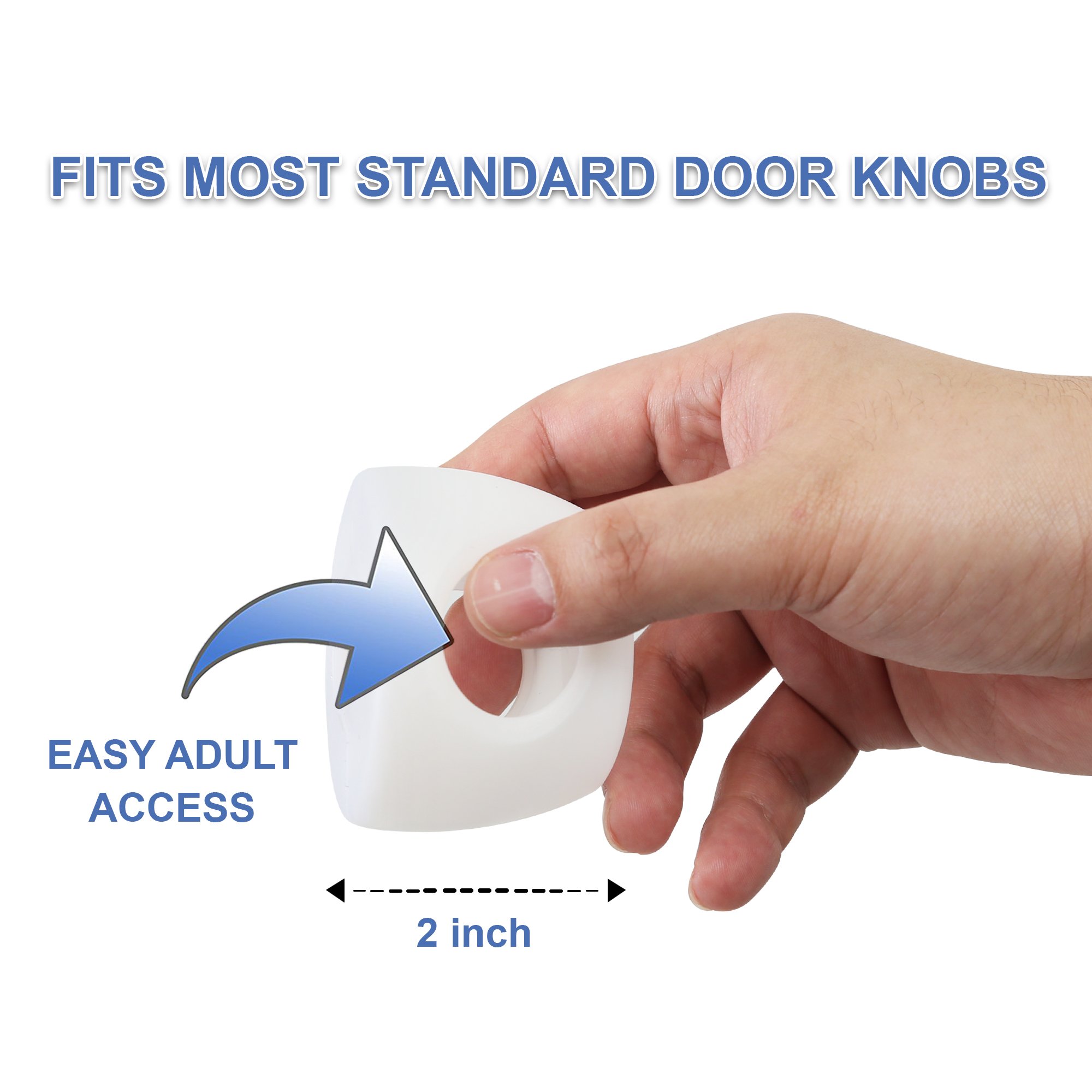 TODDLINO Door Knob Safety Cover 5pk For Baby And Toddler. Easy To Install. Prevents Kids From