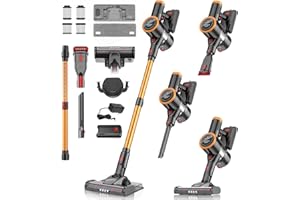 FAGHTO Aspiradora Inalambrica, Aspiradora de Mano y Vertical 6 en 1, Aspiradoras para el Hogar, Potente Succión,con Cepillo Sin Enredos,1L Taza para Polvo,para Pelo de Mascotas/Alfombra