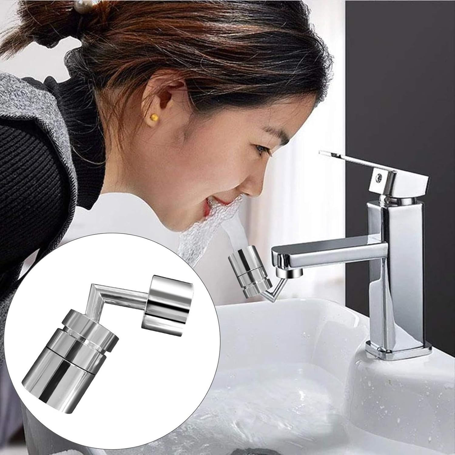 Universal Splash Filter Faucet, 720 Degree Rotatable Faucet