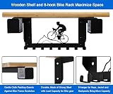 wisnew Bike Wall Rack with Shelf and 8 Hooks, Horizontal Indoor Storage view 5