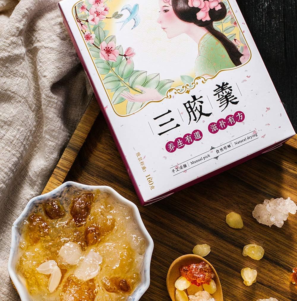 Yunnan Peach Gum(桃胶) Xueyan(雪燕) Gleditsia(皂角米) Combination Set 160g,10 Packs Can be Used 20 Times