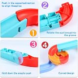 CASPLUS Bath Toys Toddler Track Game Duck Watermill Wall DIY Educational view 3