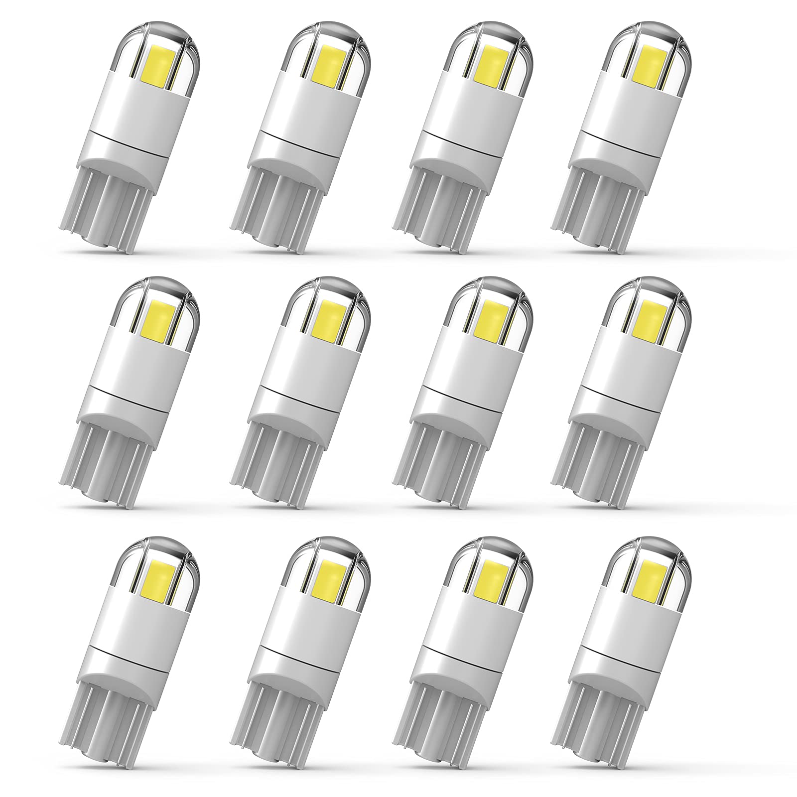 Photo 1 of WEIMELTOY 194 Led Car Bulb 3030 Chipset 2SMD T10 194 168 W5W Led Wedge Light Bulb 1.5W 12V License Plate Courtesy Step Map Lights Trunk Lamp Clearance Lights (12pcs)