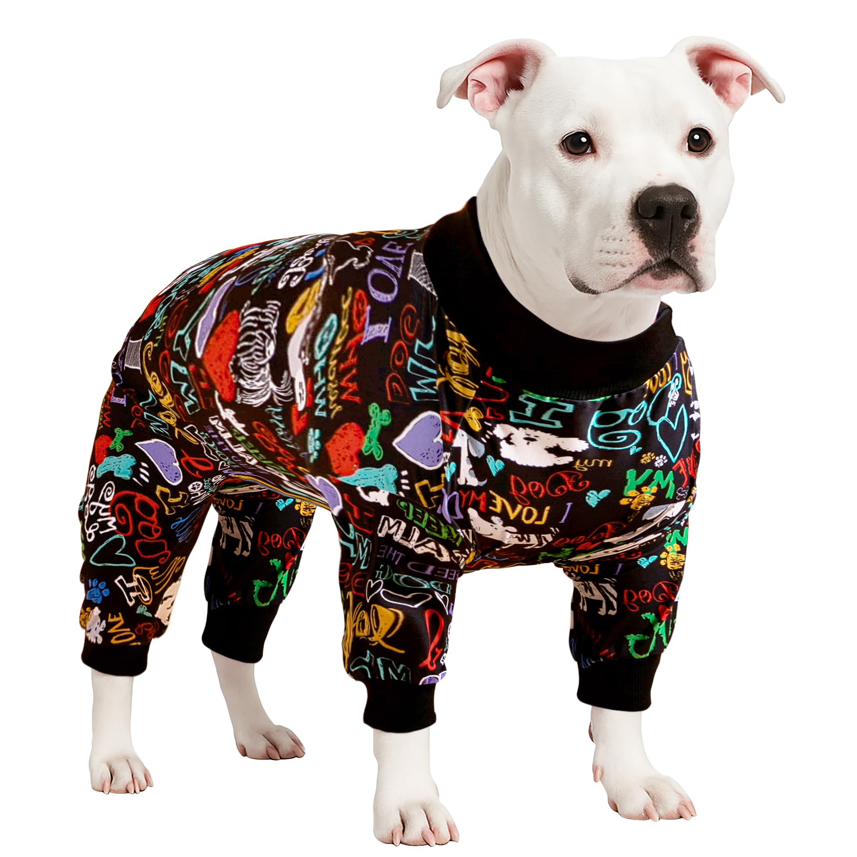Photo 1 of LovinPet Dog Pajamas, Post Surgery Shirt, UV Protection & Anxiety Relief - Large Dog Onesies in Black