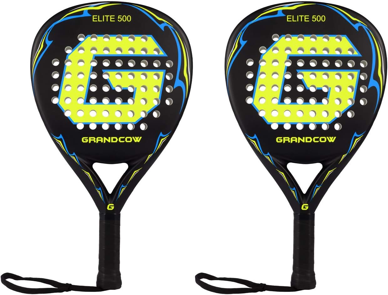 GRANDCOW POP Tennis Racket Paddle/Padel Carbon Fiber Surface with EVA Memory Flex Foam Core Diamond Shape POP Tennis Paddle Rackets