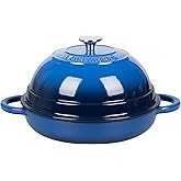 VORRINGARD Cast Iron Enameled Dutch Oven Pot with Lid for Bread Baking, Bread Oven, 6 Quart, Blue