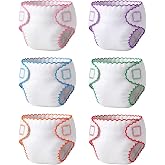 BABESIDE Baby Doll Diapers, 6 Reusable Diapers for 12-15 Inch Baby Dolls | Washable Baby Doll Accessories for Diaper Changing Pretend Play, Doll Diaper Set for Ages 3+