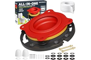 boeemi TF02-RI Toilet Flange Repair Kit with Dual Sealing Protection, Elastic Wax Seal – Universal 3”/4” Toilet Flange Ring R