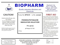 Phenolphthalein pH Indicator 1% Solution — One