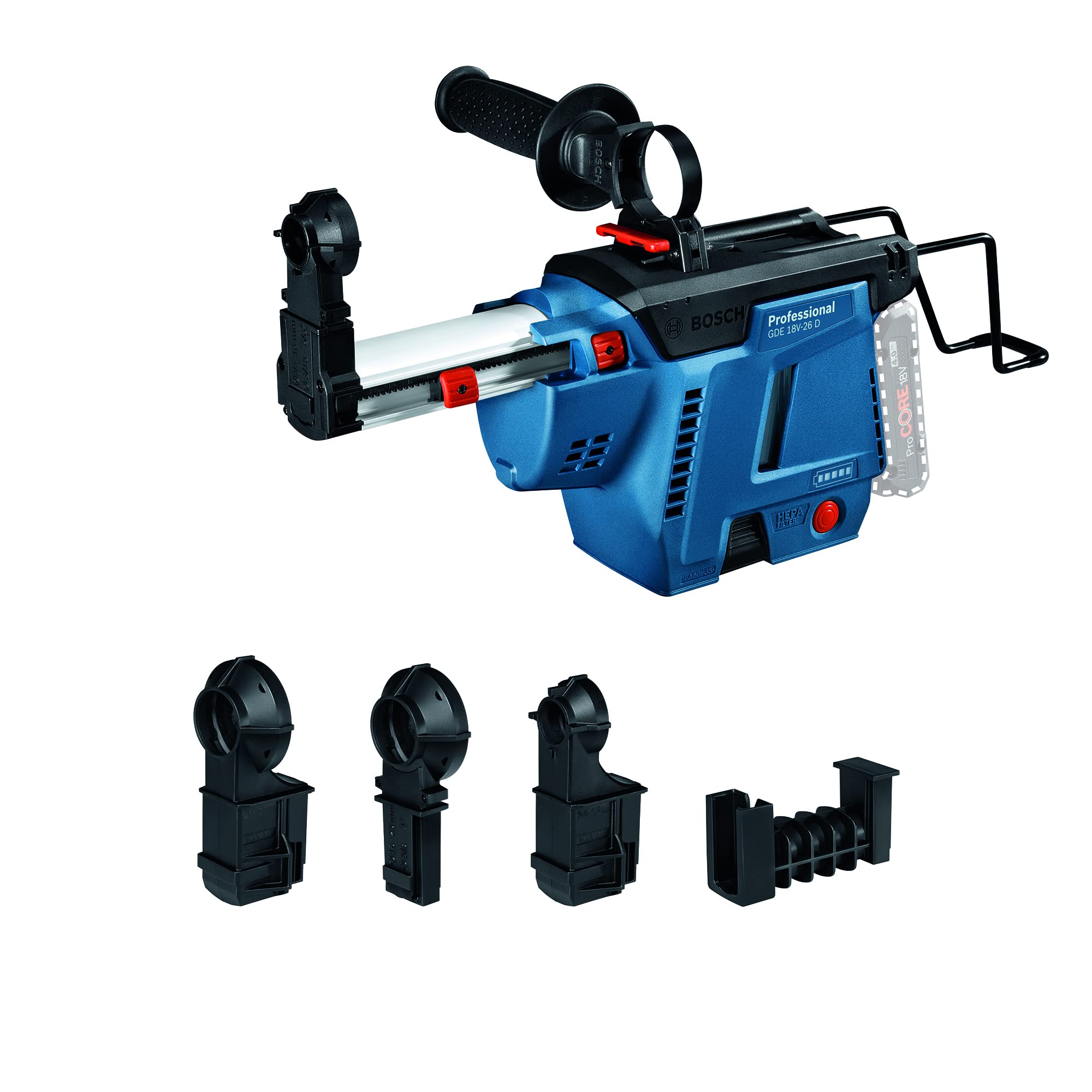 Bosch Professional 18V System Cordless Dust Extraction GDE 18V-26 D (compatible with the GBH 2-26/28 (F/L) and GBH 18V-26 D rotary hammers)