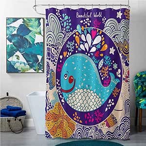 SKDSArts Cortinas de ducha lavables para baño animales ...