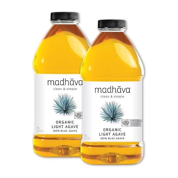 MADHAVA ORGANIC LIGHT AGAVE, 100% PURE BLUE NECTAR...