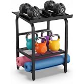 Adjustable Dumbbell Rack Weight Stand for Home Gym, 500 LBS Load Capacity | Dumbbell Rack Only, 3 Tier Heavy-Duty Steel Rack, Home Gym Organizer, Fits Most Dumbbells &amp; Kettlebells, No Dumbbell Included
