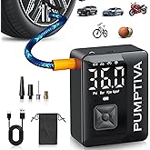 Pumptiva Tire Inflator Portable Air Compressor, 3X Faster Portable Tire Inflator for Car 150PSI Air Pump for Car Tires with LED Light, Auto Shut-Off for Motorcycle, Bicycle, Bike, Ball (Black)