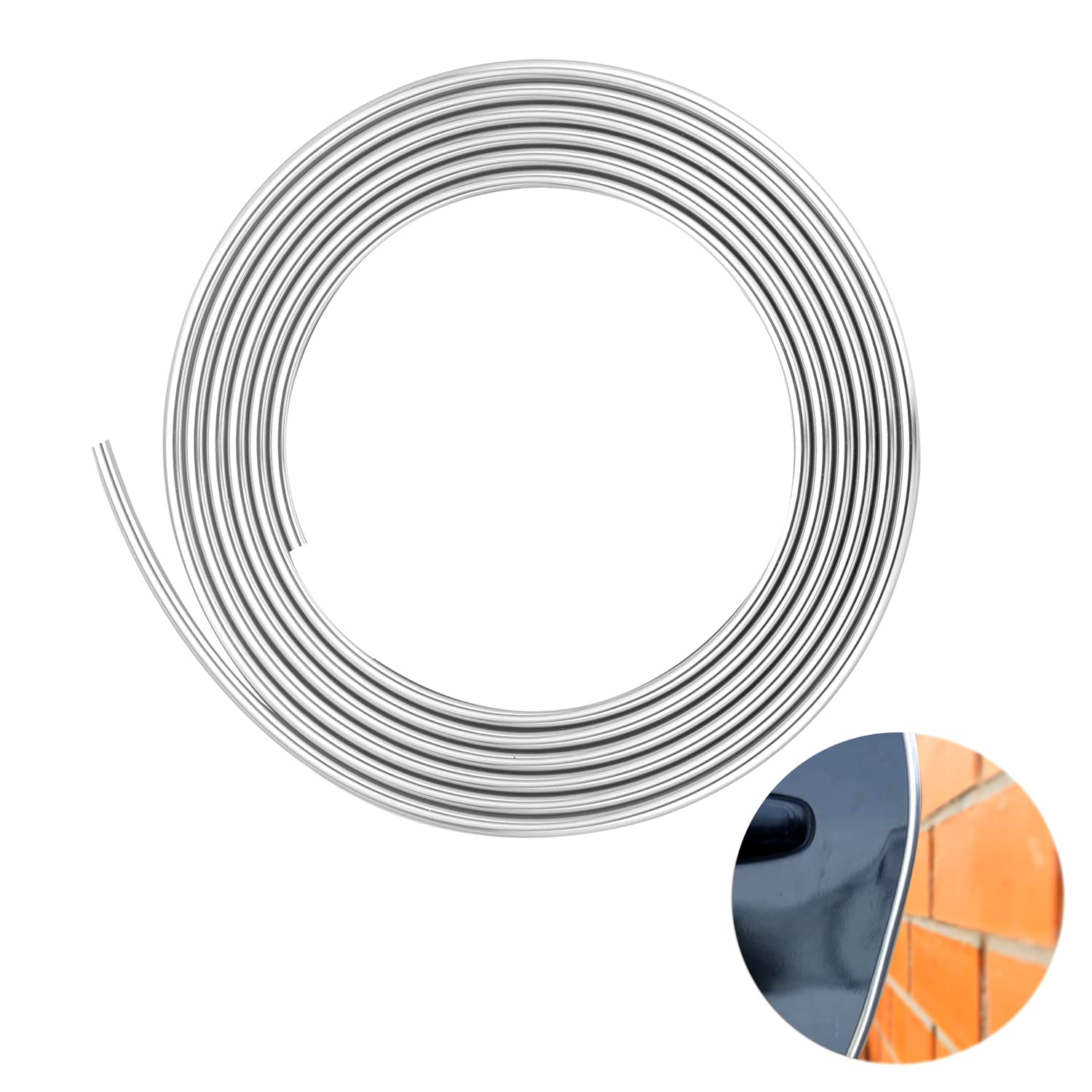 Photo 1 of YIJINSHENG Car Door Edge Guards Chrome Silver Universal U Shape Moulding Trim Strip Automotive Door Protector Decorative for Sedans, Trucks, SUV, ATV (16FT, Silver)