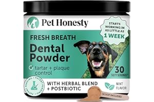 Dog Dental Powder Fresh Breath Cleans Teeth Tartar + Plaque Off (30 Day Jar)