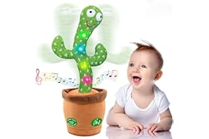 LGOUYGG Cactus Baby Toy Tummy Time, Singing Talking Repeating Mimicking Cactus Toys with Light Up Music Repeat What You Say, Interactive Musical Toy Boy Girl Gifts for Infants Toddlers Babies