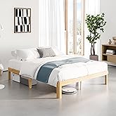 Sementa 12 Inch High Bamboo Wood Full Size Bed Frame Platform, Metal Slat Support Bed Frame Full Size, No Box Spring Needed, Easy Assembly, Noise Free, Reinforced