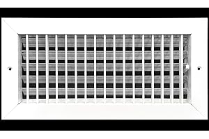 HVAC PREMIUM 14"w X 6"h Adjustable AIR Supply Diffuser - HVAC Vent Cover Sidewall or Ceiling - Grille Register - High Airflow - White [Outer Dimensions: 15.75"w X 7.75"h]