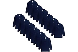 Activa Apparel Kids Youth Long Sleeve Polo Golf Shirt Back to School Uniform Boys and Girls