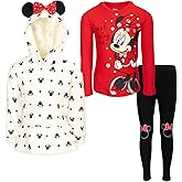 Disney Minnie Mouse Pullover Fleece Hoodie Graphic T-Shirt and Leggings 3 Piece Outfit Set Infant to Big Kid