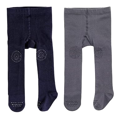 Camilife Baby Jungen Mädchen Baumwolle Krabbelstrumpfhose Strumpfhose Anti-Rutsch Krabbelsocken Knieschützer mit Gummipunkte 