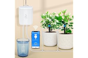 Automatic Plant Watering Devices for Indoor/Outdoor, GreenVation 2.4GHz WiFi Sprinkler Timer Self Watering System for Potted Plants, Smart Auto Drip Irrigation Kit for Garden (10 Zone)