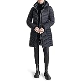 DKNY Womens Hooded Light-weight Puffer