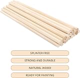 BELLE VOUS 100 Pack Birch Wood Round Dowel Rods 30cm 12in 7mm Kraft view 4