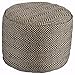 Signature Design by Ashley Herringbone Jute Pouf, 20 x 20 In, Brown & Black