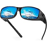 URUMQI Polarized Sunglasses Fit Over Glasses for Men Women, Wrap-around Driving Sunglasses 100% UV Protection
