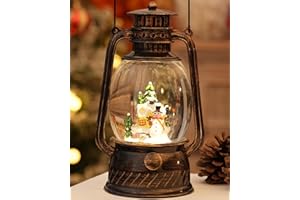 PEATOP Christmas Decorations Snowman Snow Globes Musical Lighted with 6H Time Glittering Village Christmas Decor Snow Globes,Christmas Snow Globe Gift for Christmas Decorations