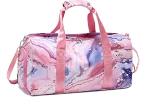 Octsky Sports Gym Bag Teens Dance Bag Gymnastics Bag Women Weekender Bag with Shoe Compartment and Wet Pocket