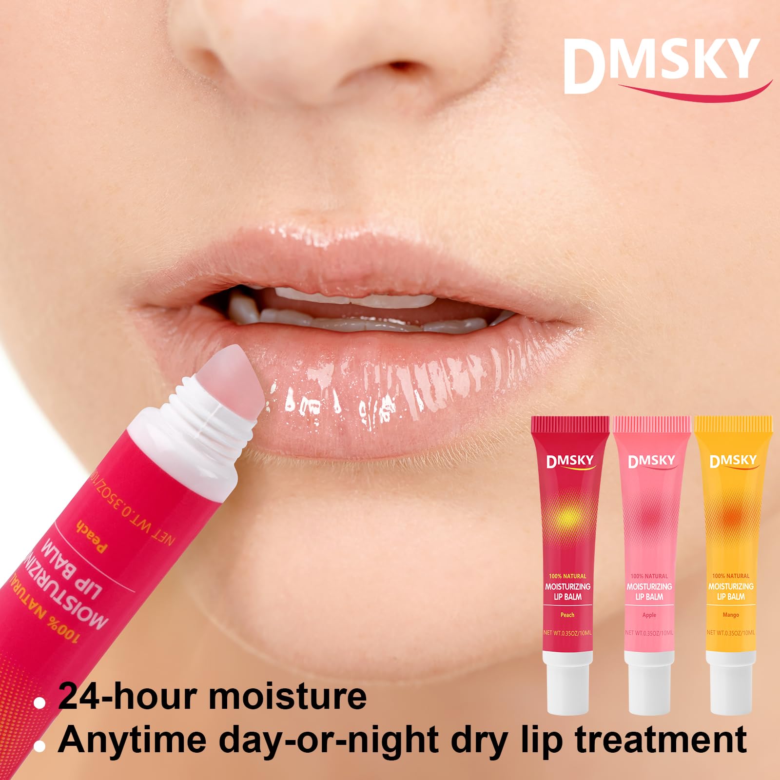 Dmsky Lip Gloss Bulk 12 Pack, Hydrating Squeeze Clear Lip Gloss Set with Shea Butter, Moisturizing High Shine Glossy Lip Oil for Dry Chapped Lips-12 Flavors