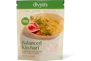 Divya's Balanced Kitchari, Smooth & Savory, One-Pot Ayurvedic Meal with Grains, Lentils, & Spices, Healthy & Nourishing Plant-Based Meal, Vegan, Non-GMO, Gluten Free, Organic, Family Size - 4 Meals