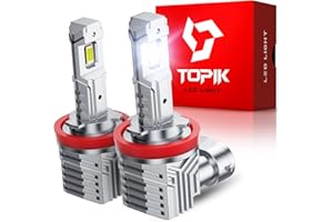 TOPIK Brightest Upgraded H11 LED Bulbs, 30000LM 6500K Super Bright Bulbs, Fog Light Compatible, 1:1 Size Drving Lights with IP67 Waterproof, H8 H9 Driving Lights, 2PCS