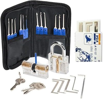 Nama 30 Pieces Lock Pick Set with 2 Transparent Training Locks Updated Kit 4